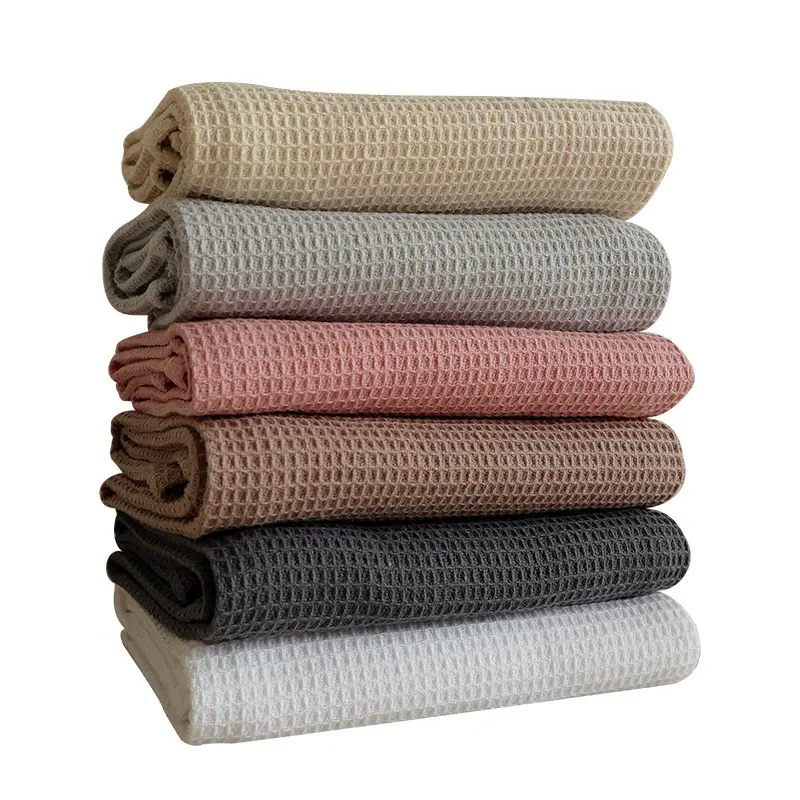 Wholesale customized pure cotton waffle kitchen tea towel flour sack tea towel