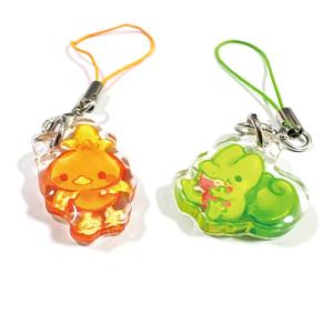 Porte-clés en plastique holographique de dessin animé, vente en gros, porte-clés en acrylique personnalisé, porte-clés en acrylique brillant époxy, logo personnalisé - Product Image 1