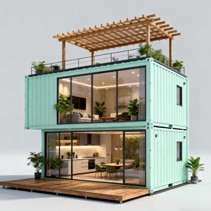 Casa Prefabricada de Contenedores con Invernadero Adosado, Panel de Pared de WPC para una Vida Moderna - Product Image 1