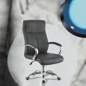 Wayon Modern Executive <b>Office</b> <b>Chair</b> <b>Black</b> PU Leather High-Back Iron Five-Star Base Smooth Casters Adjustable Hotel Workshop - Product Image 2