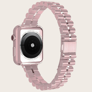 สายนาฬิกาอัจฉริยะสแตนเลสบางเฉียบหรูหราสำหรับ Apple Watch Series 9 8 ultra 7 6 5 4 3 2 1 SE สีเงินผู้หญิง - Product Image 2