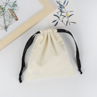 Sac en coton à cordon de serrage, pochette anti-poussière en mousseline, housse de rangement souple avec fermeture à ruban pour chaussures, sacs à main, emballage de marque de luxe