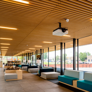 Trần giả trang trí nội thất gạch Trần Hội Đồng Quản trị <span class=keywords><strong>WPC</strong></span> tấm nhựa bao gồm PVC hạt gỗ nội thất treo trần - Product Image 2