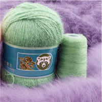 Fil à tricoter à la main de qualité supérieure pour le dropshipping, 50+20g/lot, en poils de lapin angora, cachemire et vison à poils longs, teint, pour femme