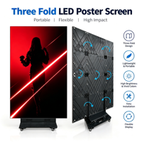 Écran d'affichage numérique LED portable pliable à trois volets pour magasin de détail, centre commercial, exposition, hall d'hôtel