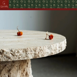 <span class=keywords><strong>โต๊ะ</strong></span>กาแฟทรงกรวยฐาน<span class=keywords><strong>หิน</strong></span>อ่อนธรรมชาติสีเบจขอบหยาบ GOLDKING สำหรับห้องนั่งเล่น รับผลิตแบบ OEM ODM สั่งทำได้โดยตรง - Product Image 6