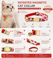 Niedliches Katzenhalsband mit Abreißverschluss, bedruckt mit Glockenanhängern, Haustier-Katzenhalsband mit Hardware-Schnalle, individuelle Katzenhalsbänder für Kätzchen, Großhandelsbestellung