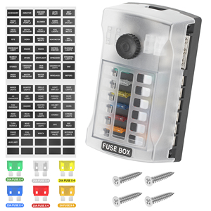 12 vías 24V coche SafetyHub hoja portafusibles cajas Marin <span class=keywords><strong>Camper</strong></span> impermeable advertencia LED <span class=keywords><strong>caja</strong></span> <span class=keywords><strong>de</strong></span> bloque <span class=keywords><strong>de</strong></span> <span class=keywords><strong>fusibles</strong></span> 12V con <span class=keywords><strong>fusibles</strong></span> ATO ATC - Product Image 1