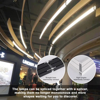 Lumière linéaire incurvée pendante créative minimaliste moderne de forme de serpent de LED pour la galerie de supermarché de bureau