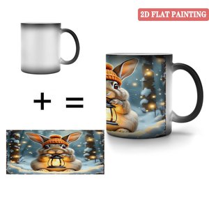 Tasse magique 11oz en céramique noire givrée, changement de couleur activé par la chaleur - Product Image 4