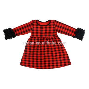 Commercio all'ingrosso boutique di vestiti del bambino di Natale buffalo plaid autunno bambini vestiti da partito indossare per ragazze - Product Image 2