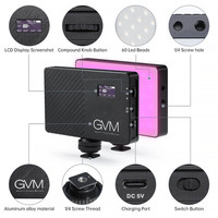 GVM Mini Panneau lumineux portable rechargeable RGB bicolore pour appareil photo, équipement d'éclairage vidéo LED pour la photographie professionnelle