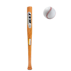 Bâton de baseball en bois massif, poli, personnalisable avec logo, pour usage professionnel en extérieur, vente en gros, avec balle de baseball - Product Image 1