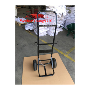 Yüksek kaliteli 80kg gaz oksijen silindiri arabası/paslanmaz çelik tekerlek ile hareketli silindir çelik el arabası kamyon - Product Image 1