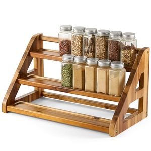 Wholesale 3 Tier Acacia Wood Multifunction Spice <b>Storage</b> Rack OEM ODM Custom Countertop Cabinet Organizer <b>Kitchen</b> Pc - Product Image 1