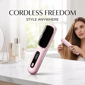 Alisador de Pelo Portátil Inalámbrico con Recubrimiento Cerámico, Peine Iónico Alimentado por Batería y USB para Uso en RV, No Daña <span class=keywords><strong>el</strong></span> Cabello, Viaje - Product Image 2