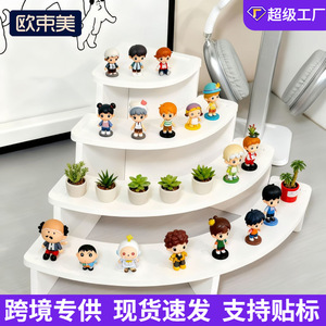 Desktop Curved Figurine Stand 3-Tier Lightweight Display Rack For Ornaments Succulents Blind <b>Box</b> Dolls - Product Image 5