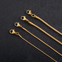 Collier long Yadreva en acier inoxydable avec chaîne serpent carrée, bijou simple en métal