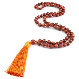 80 Stück Mala Edelstein Mattschwarz Achat Onyx Lava Rosenquarz Tigerauge Amazonit Stein perlen Halskette Handgemachter Quasten schmuck - Product Image 6