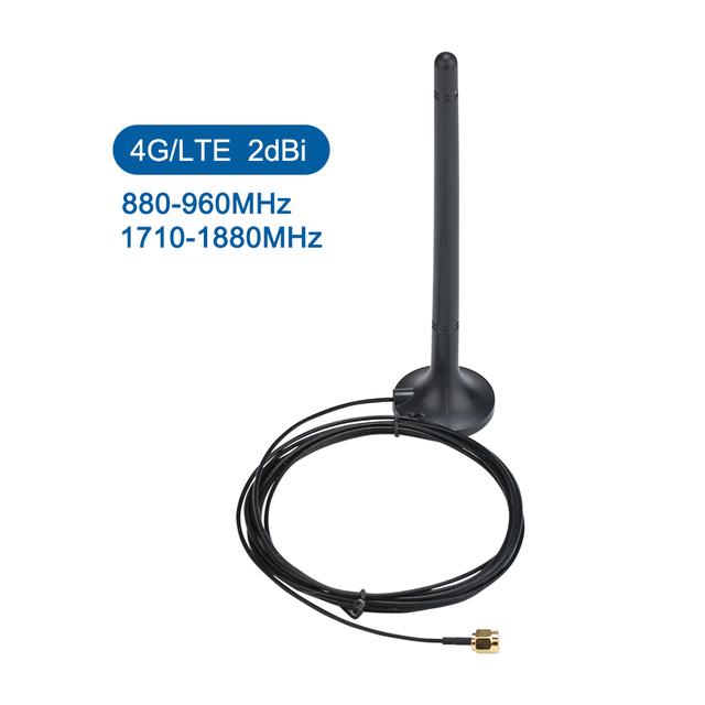 External GSM LTE Cellular Antenna 2dBi High Sensitivity for Male Connector 880-1880MHz for Smart Metering Security Alarm System