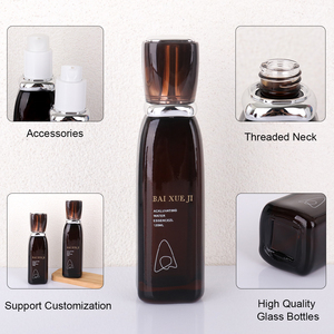 Bộ sản phẩm bao bì chăm sóc da hình vuông, lọ kem dưỡng mặt, chai lotion thủy tinh cao cấp 40ml <span class=keywords><strong>100ml</strong></span> 120ml - Product Image 6