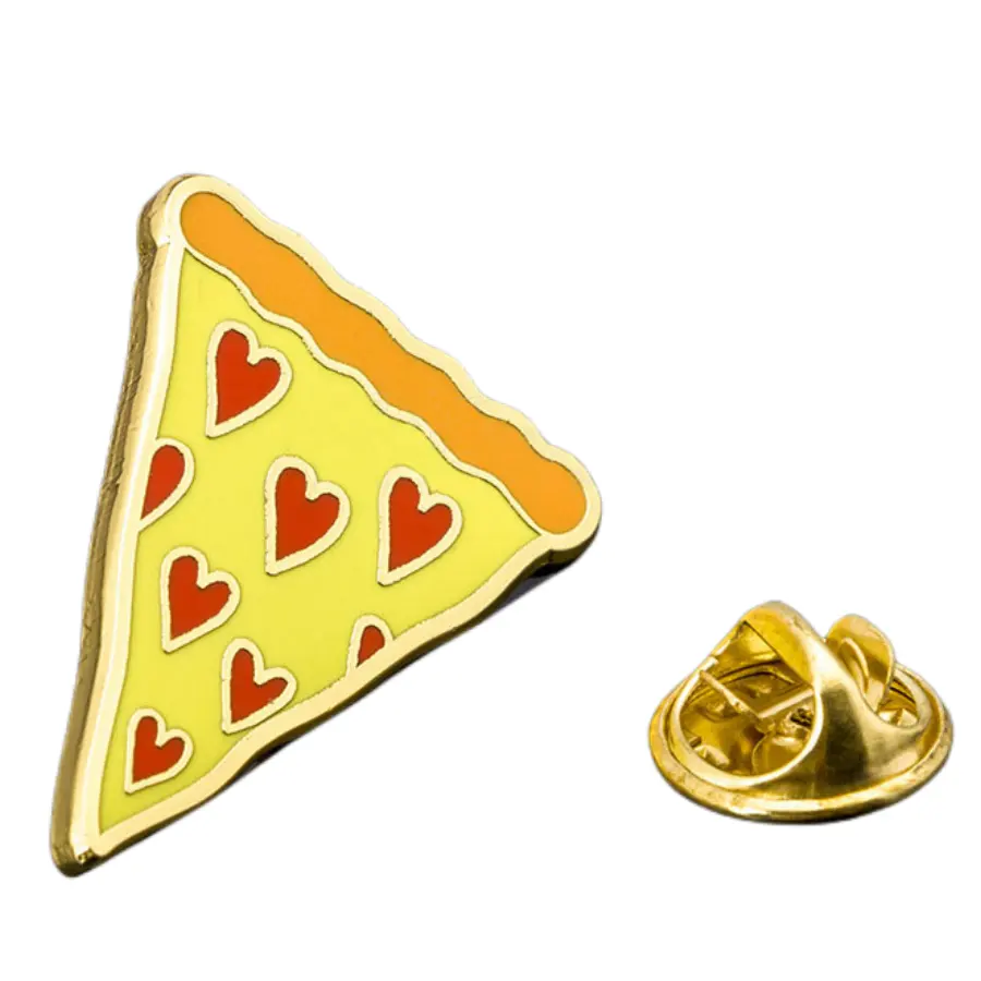 High quality custom Badge Birthday Holiday Celebration Lapel Pin Souvenirs cute food Pizza metal pin badges
