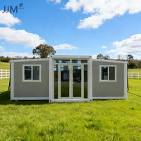 Villa préfabriquée de luxe à 2 chambres, prête à l'emploi, en acier léger, pliable, conteneur de bureau, bâtiment portable, maison extensible