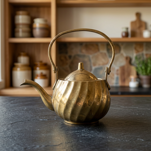 <b>Vintage</b> Brass Tea <b>Kettle</b> With Lid Metal Handle Water Pot <b>Kettles</b> - Product Image 6