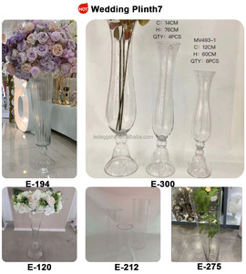 LEDA Hot Sale Cylinder Glass Vase <b>Clear</b> Crystal Tall Vase Wedding Centerpiece Vases for Wedding Decoration - Product Image 4