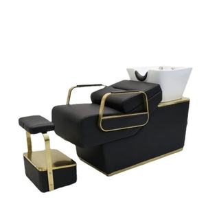 Juego de Muebles de Salón de Belleza de Lujo Moderno al por Mayor, Silla de Barbero para Adultos, Lavacabezas Manual con Pedal, Lavabo, Tazón, Económico - Product Image 4