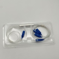 Optic PLC Splitter Carrier-grade 1x4 putih SC UPC pipa baja pemisah mikro serat optik Splitter