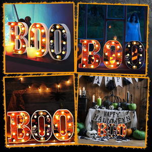 Luces LED Decorativas de Halloween con la Letra 'BOO', Letrero Luminoso, Ambiente Espeluznante, Accesorios para Fiestas, Iluminación Festiva, Luces Decorativas - Product Image 3
