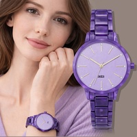 Asta Montre en Acétate Violet Swirl Enchanté Meilleure Montre à Quartz Mode Femme Fournisseur en Gros Étanche