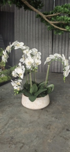 Fleur de cymbidium au toucher réel en <span class=keywords><strong>fausse</strong></span> soie blanche en gros pour la décoration de l'espace du festival à la maison - Product Image 3