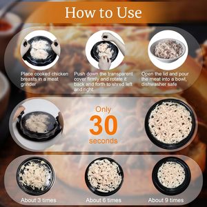 เครื่องทำลายเนื้อไก่พร้อมฝาปิดโปร่งใสมาใหม่เครื่องฉีกอกไก่พร้อมแผ่นถอดออกได้ - Product Image 5