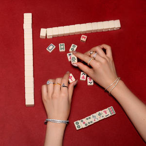 Bague <span class=keywords><strong>de</strong></span> fiançailles en argent S925 plaqué or 18 carats, style Mahjong, pour femme, bijoux quotidiens, nouvelle année porte-bonheur - Product Image 5