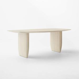 Mesa de Comedor de Madera de Estilo Nórdico Moderno, Muebles para el Hogar, Mesa Rectangular Simple de Roble Blanco Sólido para 8 Personas - Product Image 1