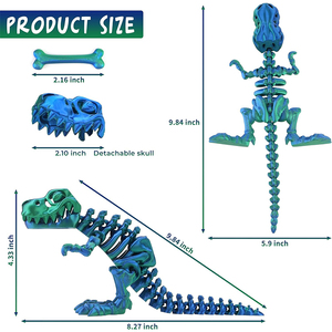 Squelettes de dinosaures articulés imprimés en 3D, squelettes de T-Rex, animaux dragons imprimés en 3D, jouet anti-stress, décoration pour la maison et le bureau, jouet T-Rex - Product Image 2