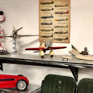 Plaque Métallique Vintage Art Déco Avions de Chasse de la Seconde Guerre Mondiale, Artisanat en Métal, Décoration <span class=keywords><strong>Chambre</strong></span> Garçons, Cadeaux pour Fans Militaires, Garages et Cavernes des Hommes - Product Image 1