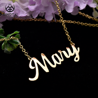 Collier personnalisé avec nom, plaque nominative de 2,86 grammes, lettre plaquée or, pendentif en argent 925 pour mariage ou fiançailles
