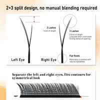 Extensions de cils en forme de Y Fox, extensions de cils gauche et droite, effet eyeliner 0,07 mm, plateaux de cils effet œil de renard, fournitures
