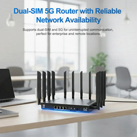 Routeur Wi-Fi 7 d'entreprise 3 bandes avec modem carte SIM 5G, Wi-Fi sans fil 6 GHz 19000 Mbps, WAN/LAN 2.5G, USB 3.0, OpenWRT, modem 4G LTE
