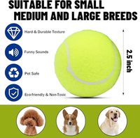 Jouet pour animaux de compagnie, balle de tennis pour chiot de petite taille, OEM/ODM, caoutchouc durable, mini balle de 2 pouces, jeu d'entraînement et de chasse en intérieur