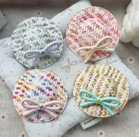 Mignon grand chapeau de paille en plastique avec nœud, accessoire de coiffure pour enfants, soins personnels