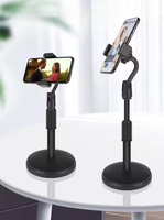 Support de téléphone portable et tablette pliable et télescopique multifonctionnel pour bureau, idéal pour le streaming en direct et le rangement