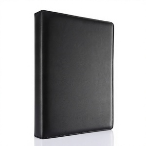 Carpeta de Anillas KINGFOM A4 de Piel Sintética para Negocios con Carpeta de Archivos y Tarjetero (Carpeta de 3 Anillas Negra) - Product Image 1