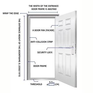Puerta de Seguridad de Acero Inoxidable de Diseño Moderno, Resistente a la Corrosión, Doble Apertura, Función Antirrobo para Apartamento - Product Image 2