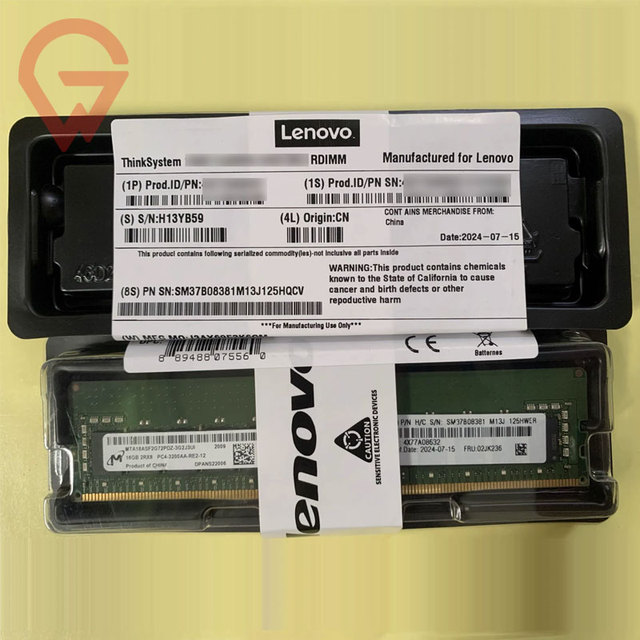 4X77A64994 32GB DDR4 ECC 2RX4 PC3200MHz RDIMM GC -WR ThinkSystem Server RAM Le Novo 288-Pin 1.2V in Stock