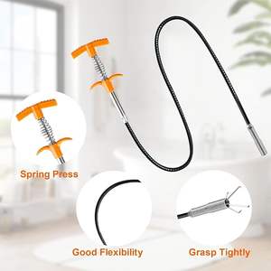 Juego de 6 herramientas para eliminar obstrucciones de drenaje, serpiente de drenaje flexible, agarrador de pelo, kit de desobstrucción resistente para <span class=keywords><strong>tuberías</strong></span> de inodoro, fregadero y ducha - Product Image 2