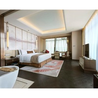 Ensemble de meubles de chambre d'hôtel de luxe 5 étoiles JW Marriott, design moderne, vue sur la ville, en bois, sur mesure, pour appartements modernes